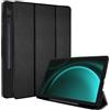 TECHGEAR Smart Case per Samsung Galaxy Tab S9 Fe 10.9 (SM-X510/X516) Custodia Slim in Pelle PU con Supporto Protettivo [Auto Sveglia/Sonno] Morbido TPU e Supporto S-Pen - Nero