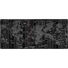 Silent Monsters Tappetino Mouse XXL 90 x 40 cm, Grande, mappamondo nero, con Bordo Cucito, Durevoli, antiscivolo e silenzioso, gioco, ufficio, casa, lavabile, arrotolabile, Tappetini Gaming Mousepad