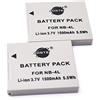 DSTE 2-Pacco Ricambio Batteria per Canon NB-4L PowerShot SD40 SD30 SD200 SD300 SD400 SD430 SD450 SD600 SD630 SD750 SD780 SD1100 IS SD940 SD960 SD1000 SD1100 SD1400 VIXIA mini IXUS 40 30 50 55 60 65 70 75 80 90