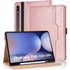 Vkooer Custodia per Samsung Galaxy Tab S10+ 2024 / S9+ Plus/S9 FE+ 12,4 Pollici 2023 Cover Protettiva Pelle PU con Auto Svegliati/Sonno, Supporto Funzione Flip Tasca Case - Oro rosa