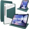 Lemxiee Cover per Samsung Galaxy Tab S10 FE+ & S10 FE Plus 13.1 Case per supporto rotante & Slot per penna Custodia in pelle PU + Acrilico trasparente