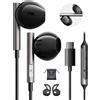 AILZPXX Auricolari USB C per Samsung S23 S22 S25 A55 A35 Ultra iphone 15 Pro Max 16 Plus Magnetici Cuffie con filo USB C Hi-Fi Stereo Auricolari con Filo e Microfono per Samsung S24 S21 A54 A53 5G Pixel