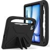 Xliamcp Custodia per iPad Pro 11 pollici M4 2024, per iPad Air 11 pollici M2 2024, custodia per tablet per bambini leggera, antiurto con maniglia e stand, nero
