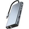 ZHENNB 11 In 1 Hub USB C Adattatore Multiport Con PD100W Ricarica HDTV VGA Ethernet Lettore di Schede Per Laptop Tablet Tipo Dispositivi Multiport Docking Station USB