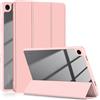 Yiernuo Custodia per Samsung Galaxy Tab A9 Plus/Tab A9 + 11 Pollici SM-X210/X216/X218 Tablet,Traslucido Cover con Funzione Supporto e Auto Sveglia/Sonno,Rosa