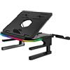 Enermax Supporto per rialzo ergonomico per PC portatile/monitor girevole RGB 360° pieghevole, installare fino a 3 dispositivi, carico massimo 10 kg ELS001 nero
