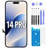 FTDLCD Schermo per iPhone 14 Pro da 6,1, display FHD di ricambio con digitalizzatore touch screen ad alta velocità di aggiornamento e kit di riparazione completo