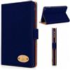 Gorilla Tech, custodia protettiva in vera pelle, con supporto, compatibile con tutti i modelli di iPad, in confezione originale Dark Blue iPad Pro 9.7