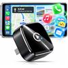 LAMTTO Adattatore Wireless CarPlay per iPhone e Android Auto, Mini Dongle CarPlay con AirPlay/Miracast, da CarPlay cablato a wireless, Plug & Play, per auto dal 2016 con CarPlay cablato di serie