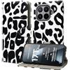 Tawarror Cover Premium Pelle PU per Xiaomi 17T Pro, Leopard-Nero | [Portafoglio ][3 slot per schede ]Custodia Rimovibile con Funzione Supporto, Flip Case
