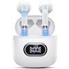 Drsaec Cuffie Bluetooth 5.3, Auricolari Bluetooth Sport con HD Mic Stereo, Cuffie Wireless In Ear Mini Cuffie Senza Fili IP7 Impermeabili, Cuffiette Bluetooth LED Display/Ricarica Rápida/USB-C 42H Bianco