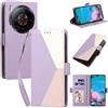 Generico DayQiQiPu Custodia per ZTE Nubia Z60S Pro (6,78 Pollici) Cover in Pelle PU con Colori Dopamina Custodia a Portafoglio Ribaltabile Antiurto Caso con Cinturino da Polso, Viola