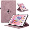 Oduio Custodia per iPad 9,7'' 2018/2017 (6a/5a Generazione) / iPad Air 2/ Air 1 / iPad Pro 9,7 Pelle PU Flip Tablet Case con Supporto Girevole di 360°Cover AntiGraffio Antiurto per iPad 9,7'', Rosa Oro