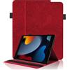 Vkooer Custodia per iPad 10.2 Pollice 2021/2020/2019, iPad 9/8/7 Generazione Cover Custodia Protettiva Pelle PU Flip Tasca Smart Cover Case per iPad Air 3 2019 / iPad Pro 10.5 2017, Rosso