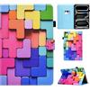 Auslbin Custodia Per Apple iPad Pro 11 (2024)/ iPad Pro (5th generation)/ A2837, in pelle PU di alta qualità con funzione automatica Sleep/Wake, colorata per Apple iPad Pro 11, Blocchi