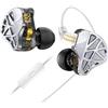 keephifi CCZ MC04 In Ear Monitor, Auricolari con Filo Spinotto 3.5mm OFC Placcato Argento, IEM con Driver Ibrido 10mm 1DD+1BA, Cuffie In Ear Gaming con Isolamento dal Rumore e Microfono per Switch