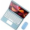 GUPENAA Custodia con Tastiera per iPad 9°/8°/7° Generazione 10,2/PRO 10,5/Air 3 2019 con Touchpad, Portamatite Incorporato, Tastiera Bluetooth Wireless Rimovibile Magnetica con Mouse,Blu