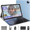 Raemond 10 pollici 15 Tablet con tastiera, 24GB RAM + 128GB ROM (1TB Expand), T615 Octa-Core, 1280x800 IPS HD Display,WiFi 6, BT 5.4,5MP + 8MP Dual Camera, 6000mAh, Widevine L1, Gemini AI,GMS (Blu)