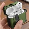 Generic Custodia protettiva antiurto compatibile per AirPods, chiusura magnetica con portachiavi, supporta la ricarica wireless, custodia resistente da viaggio per uomini e donne (verde militare/AirPods Pro3)