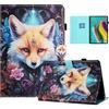 Auslbin Colorata PU Cover Samsung Galaxy Tab S5e 2019 10.5 Pollici, Colorata e in Movimento, Bellissimo Motivo, Custodia per Tablet Flip Tab S5e/SM-T720 con Supporto, Volpe
