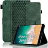Vkooer Custodia for iPad 9.7 2018/2017 (iPad 6a/5a Generazione) Smart Cover iPad Air 2/Air 1 Custodia Pelle PU Leggero Flip Case con Stand Funzione e Tasca per iPad 9,7 pollici, Verde scuro
