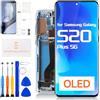 ARSSLY AMOLED - Schermo di ricambio per Samsung Galaxy S20 Plus 5G, per Samsung S20 Plus 5G LCD Display Digitizer per Galaxy S20+ SM-G985U G985A G985W G986U G986A Touch Screen Full Assembly (blu con cornice)