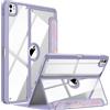 FINTIE Cover per iPad Pro 13 Pollici (M5 2025 / M4 2024) con Portapenna | Multi-angli Custodia Antiurto Trasparente Cover Posteriore con Bordo in TPU Morbido, Lilla Marble