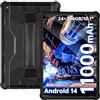 OUKITEL RT9 Rugged Tablet - 10,1 HD, Android 14, 24GB+256GB (TF 1TB), 11000mAh Tablet in Offerta, 16MP+16MP, IP68/IP69K Dual SIM 4G LTE/5G WiFi/Face ID/OTG/GPS/Nero