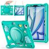 TECHGEAR BubblyToons Custodia per bambini per Apple iPad Air 11 2024 (M2), Air 11 4a e 5a, iPad Pro 11 (2018-2022), custodia morbida e robusta con supporto e impugnatura ad anello, dinosauro