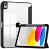 Andy Case Custodia per iPad (A16) di 11a/10a generazione (2025/2022), custodia, cover posteriore trasparente in acrilico con slot per penna, guscio morbido, cover sottile per tablet con accensione e spegnimento