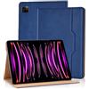 Vkooer Custodia per iPad Pro 11 pollici 2022/2021/2020/2018 Cover Protettiva Pelle PU con Auto Svegliati/Sonno e Supporto Funzione Apple iPad Air 6 Flip Tasca Case, Blu