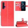 QiongniAN Cover per Huawei Honor 20 ,Custodia per Huawei Nova 5T YAL-L61A YAL-L61D YAL-L71A / Honor 20 YAL-AL00 YAL-TL00 YAL-L21 / Honor 20S YAL-AL50 YAL-TL50 Custodia Portafoglio in pelle Flip Case Red