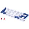 abucow Tastiera meccanica a 68 tasti con retroilluminazione blu, tastiera da gioco al 60%, tasti blu scuro-bianchi, interruttori rossi per un'esperienza di digitazione e gioco premium su PC e Mac