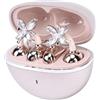 Topiky Auricolari Wireless Cuffie Bluetooth con Orecchini Rimovibili, Auricolari a Clamp/Holder Ispirati Ai Gioielli, Cuffie Aperte, Orecchini Wireless per Corsa, Ufficio, Sport e Regali (Oro rosa)