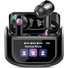Thunelec 2026 Cuffie Bluetooth, 48 Ore Auricolari Bluetooth 5.4 Touch Screen, ANC/ENC Cancellazione Rumore Cuffie Senza Fili, 5 Equalizzatore, Stereo Hi-Fi Cuffie Wireless, IPX7 Impermeabile Cuffiette Nero