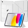 EspZanthic Custodia per iPad A16 11a/10a Gen 2025 2022 Cover Portapenne Case Bianco | Porta Pencil Bumper TPU Morbido Retro Trasparente Supporto a Y Sottile Antiurto Leggero Antiscivolo Scuola Auto Wake Sleep