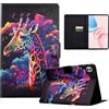 LSPCASA Custodia Per Honor Pad 10(12.1 pollici 2025) PU Leder Tablet Cover Con Supporto Funzione e Slot Folio Pieghevole Custodia Cover per Honor Pad 10-Giraffe colorate