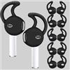 Generic 5 paia di gommini in silicone per auricolari Apple AirPods, antiscivolo, protettivi, anti-goccia, con gancio per le orecchie, colore nero