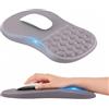 ELLENNE Tappetino Mouse XXL in Memory Ergonomico Poggiapolsi, Grigio | Mousepad Extra Large in Memory Foam Morbida con Poggiapolso Ergonomico, Massaggiante e Antiscivolo per Gaming e Ufficio