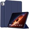 MGUEIAO Cover Compatibile con Honor MagicPad 4 12.3 2026, Custodia in Pelle PU Ultrasottile con Supporto Trifold, Retro in TPU Morbido, Antiurto - Blue