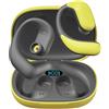 LearnLyrics Cuffie wireless sopra l'orecchio - Auricolari wireless Open Ego True, auricolari blu leggeri | Auricolari wireless per sport a conduzione con blocco del suono con ganci per l'orecchio, auricolari con