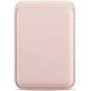 Generic Supporto magnetico portatile in pelle per telefono, supporto per 3 carte di credito, per iPhone 17 16 15 14 13 12 (rosa)