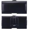 Generic Custodia da cintura per telefono cellulare da 6,3-6,5 pollici, in pelle, orizzontale, per uomini e donne, con passanti a clip, colore nero, 17 x 8,4 x 1,3 cm