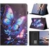 LSPCASA Custodia per Samsung Galaxy Tab S10 Lite 2025/S10 FE/S9 FE 10,9 pollici/S9 11Folio Flip Custodia Protettiva in Pelle PU con Supporto Slot per Carte Portafoglio Tablet Cover Farfalla brillante