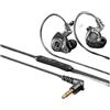 Opatiny Auricolari da gioco cablati con cavo staccabile e microfono, monitor in-ear HiFi, isolamento acustico, cuffie per PC e console mobile (A)