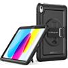 TECHGEAR JOLT-SHELL Custodia per Apple iPad 11a / 10a generazione 10,9 / iPad 11 2025, Resistente, Antiurto, Sottile con Supporto Rotante a 360 Gradi e Cinturino da Polso