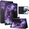 LSPCASA Protettiva Cover Compatibile Con Samsung Galaxy Tab A8 10.5 Pollici PU Materiale Cover Galaxy Tab A8 Con Slot Per Carte TPU Custodia, Farfalla viola