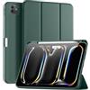 Maledan Cover per iPad PRO 11 Pollici M5/M4 (2025/2024) con Portapenne, Protettiva Custodia iPad PRO 6a 5a Generazione Case Supporta Apple Pencil, Risveglio/Sonno Automatico, Verde Pino