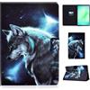 LSPCASA - Custodia per Samsung Galaxy Tab A11 Plus 11 Pollici 2025/Tab A9 Plus 2023, SM-X230/X235/X236B, in Pelle PU, con Scomparto per Carte e Supporto Flip, Protezione Loup