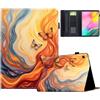 AsWant Cover Custodia per Samsung Galaxy Tab A 10.1 Pollici 2019 SM-T510/T515 con Funzione di Stand Pelle PU Custodia (Farfalla di Fuoco)